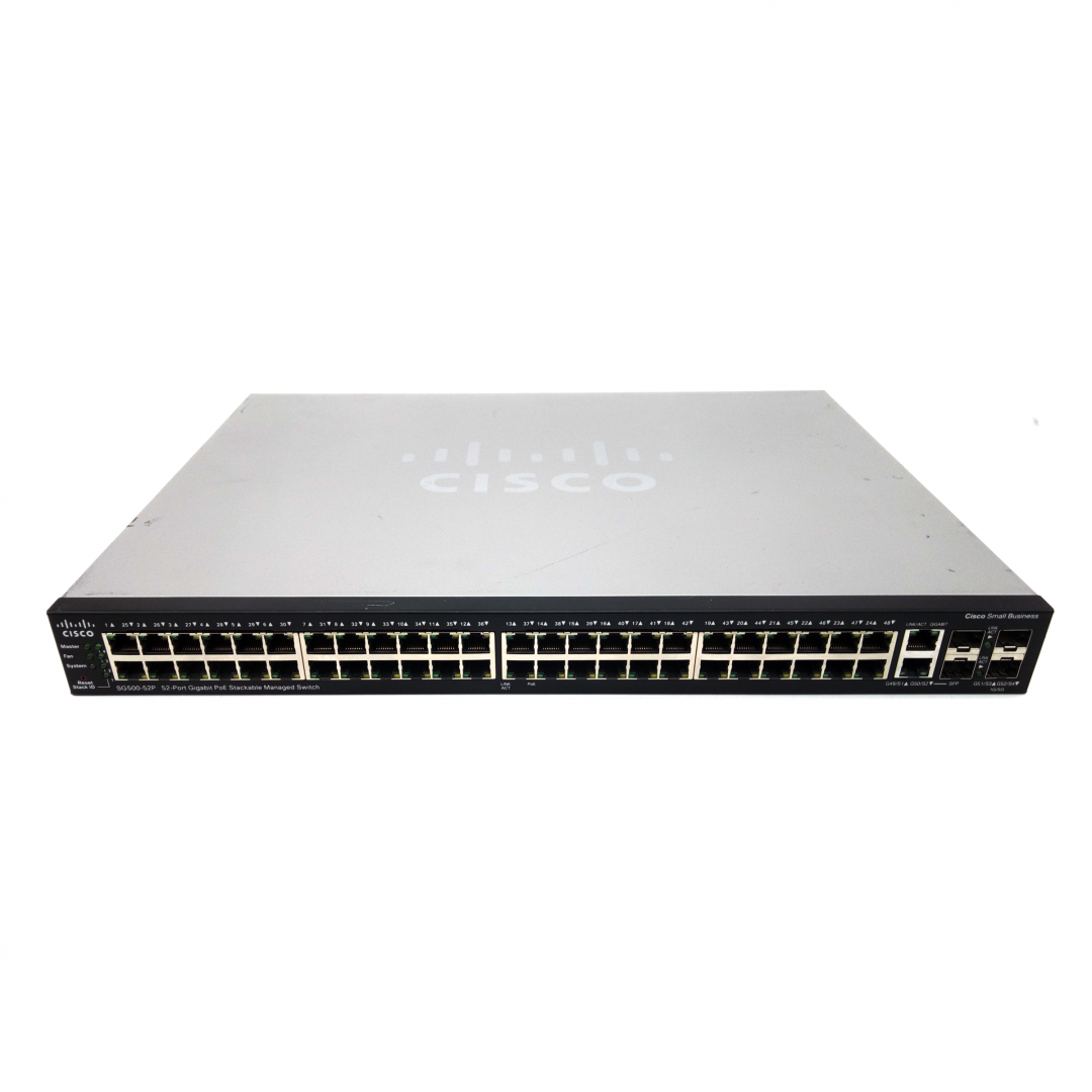 Cisco SG500 52P K9 48 10 100 1000 Gigabit GBE PoE Ports Managed Switch
