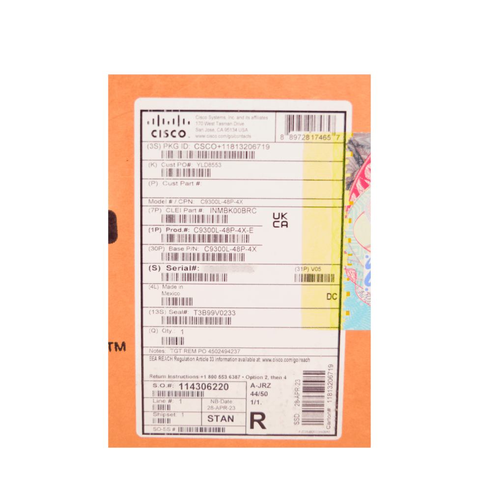 C9300L-48P-4X-E label