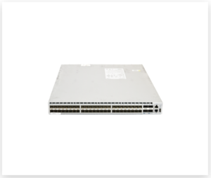 A photo of a ARISTA DCS-7050SX-64-F network switch.
