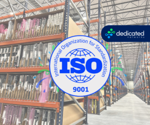 A thumbnail showing dedicated networks warehouse, with an ISO9001 stamp overlay